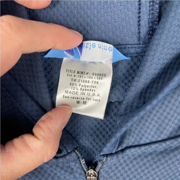 Title Nine Hoodie Blue 1/2 Zip Pocket Running Sz. M - Picture 6 of 12